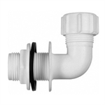Polypipe Overflow System Bent Tank Connector Solvent White Push-Fit- VP50