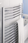 Curved Chrome 400 X 750 Eco Towel Warmer