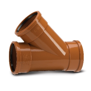 Polypipe Underground Drainage 110mm 45 Equal Junction Triple Socket - UG405